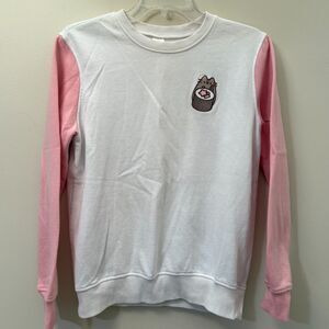 Pusheen Box Winter 2020 Exclusive Colorblock Sweatshirt Pink White Crewneck XS